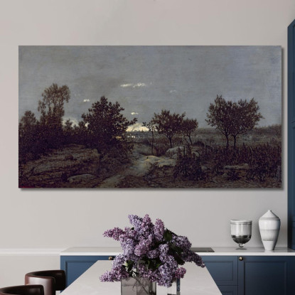 La Campagna Dell'Alba Théodore Rousseau trs13 quadro stampato su tela