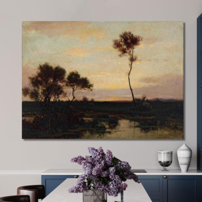 Paesaggio Del Lago Théodore Rousseau trs15 quadro stampato su tela