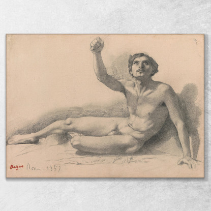 Studio Di Un Nudo Maschile Edgar Degas edg251 quadro stampato su tela