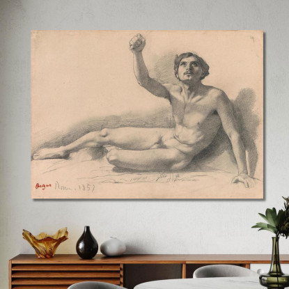 Studio Di Un Nudo Maschile Edgar Degas edg251 quadro stampato su tela