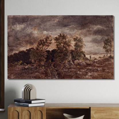 Paesaggio Con Temporali Théodore Rousseau trs21 quadro stampato su tela