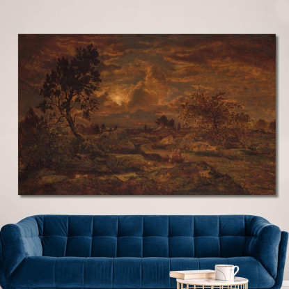 Tramonto Vicino Ad Arbonne Théodore Rousseau trs34 quadro stampato su tela