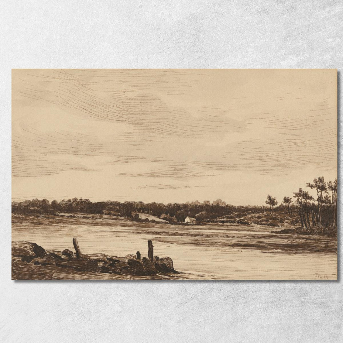 Il Fiume Loing Ai Margini Della Foresta Di Fontainebleau Théodore Rousseau trs39 quadro stampato su tela Il Fiume Loing Ai Margini Della Foresta Di Fontainebleau Théodore Rousseau trs39 quadro stampato su tela