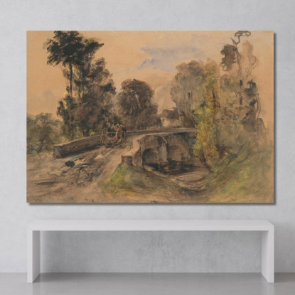 Il Ponte Di Pietra Théodore Rousseau trs43 quadro stampato su tela
