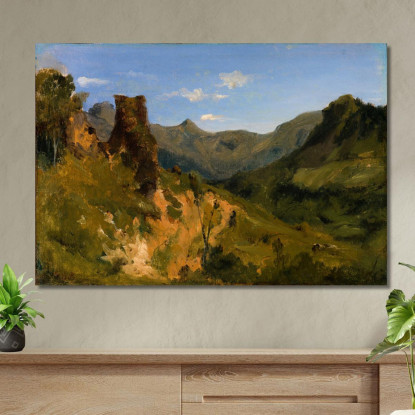 Valle Nei Monti Dell'Alvernia Théodore Rousseau trs45 quadro stampato su tela