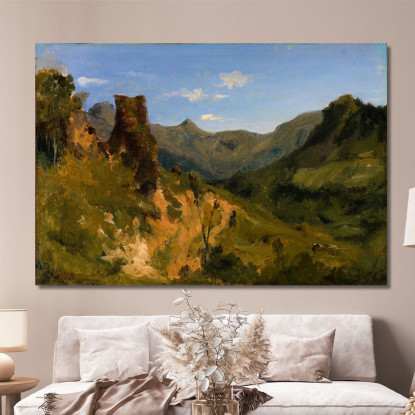Valle Nei Monti Dell'Alvernia Théodore Rousseau trs45 quadro stampato su tela