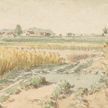 Campi Di Grano Théodore Rousseau trs52 quadro stampato su tela