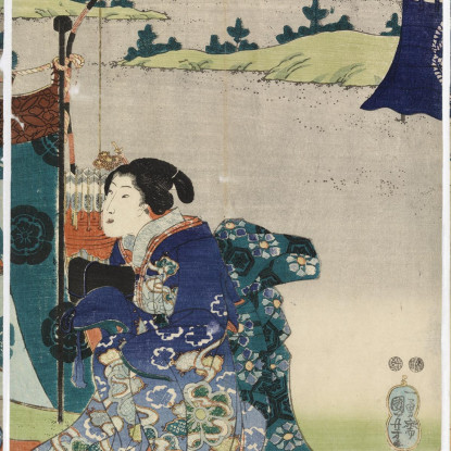 Dalla Storia Di Genji Utagawa Kuniyoshi ukn11 quadro stampato su tela