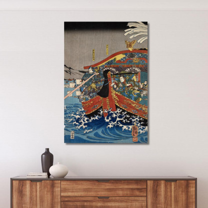 Ritorno Delle Vele 2 Utagawa Kuniyoshi ukn30 quadro stampato su tela