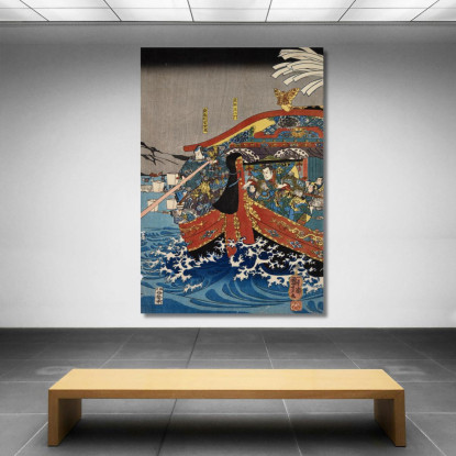 Ritorno Delle Vele 2 Utagawa Kuniyoshi ukn30 quadro stampato su tela