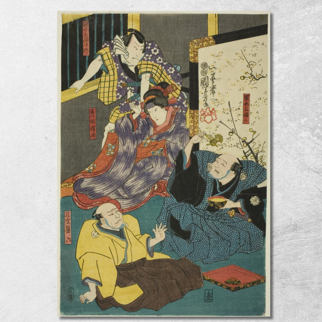 Gli Attori Arashi Kichisaburo Utagawa Kuniyoshi ukn43 quadro stampato su tela Gli Attori Arashi Kichisaburo Utagawa Kuniyoshi ukn43 quadro stampato su tela