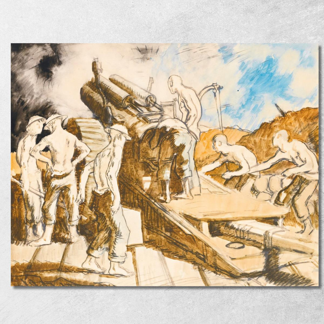 L'Obice In Azione William Orpen wrp38 quadro stampato su tela L'Obice In Azione William Orpen wrp38 quadro stampato su tela