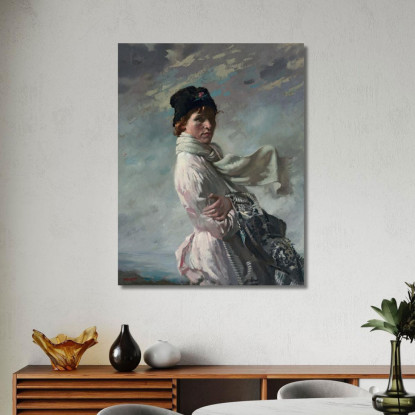 Nella Baia Di Dublino Ritratto Della Moglie Dell'Artista William Orpen wrp42 quadro stampato su tela