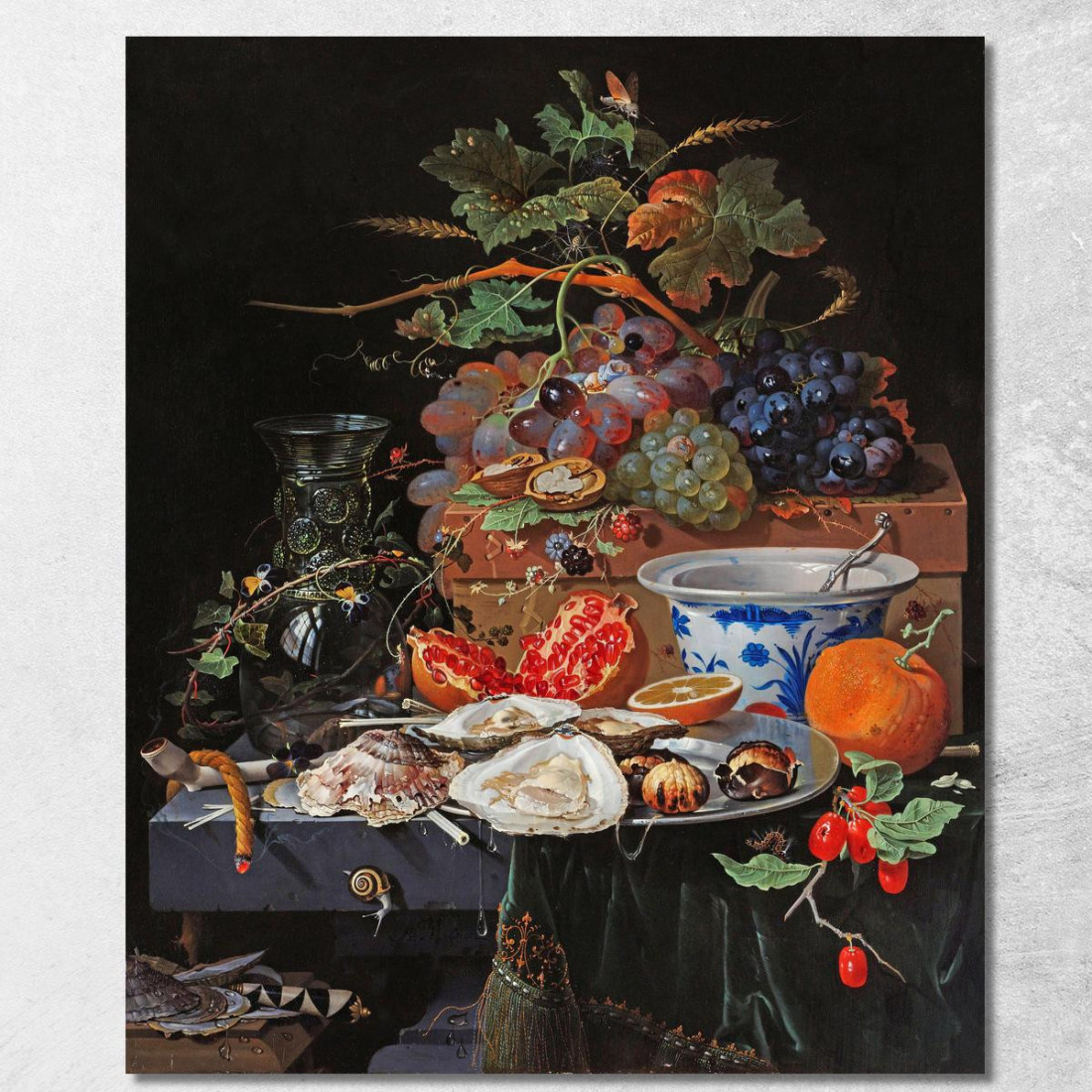 Frutta E Ostriche Abraham Mignon amn4 quadro stampato su tela Frutta E Ostriche Abraham Mignon amn4 quadro stampato su tela