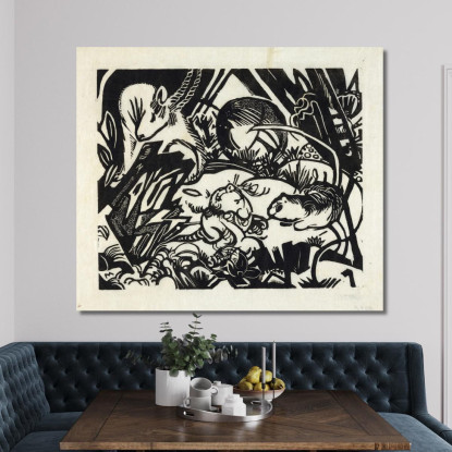 Leggenda Degli Animali Franz Marc fmr3 quadro stampato su tela