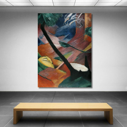 Cervo Nella Foresta Ii Franz Marc fmr10 quadro stampato su tela
