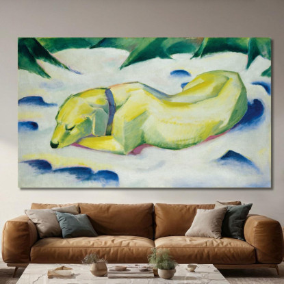 Cane Sdraiato Nella Neve Franz Marc fmr15 quadro stampato su tela