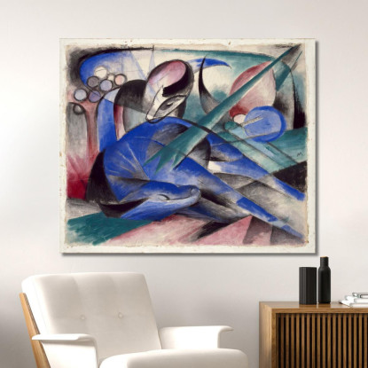 Cavallo Sognante Franz Marc fmr16 quadro stampato su tela