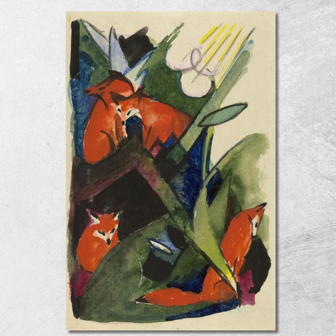 Quattro Volpi Franz Marc fmr20 quadro stampato su tela Quattro Volpi Franz Marc fmr20 quadro stampato su tela