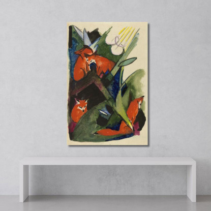 Quattro Volpi Franz Marc fmr20 quadro stampato su tela