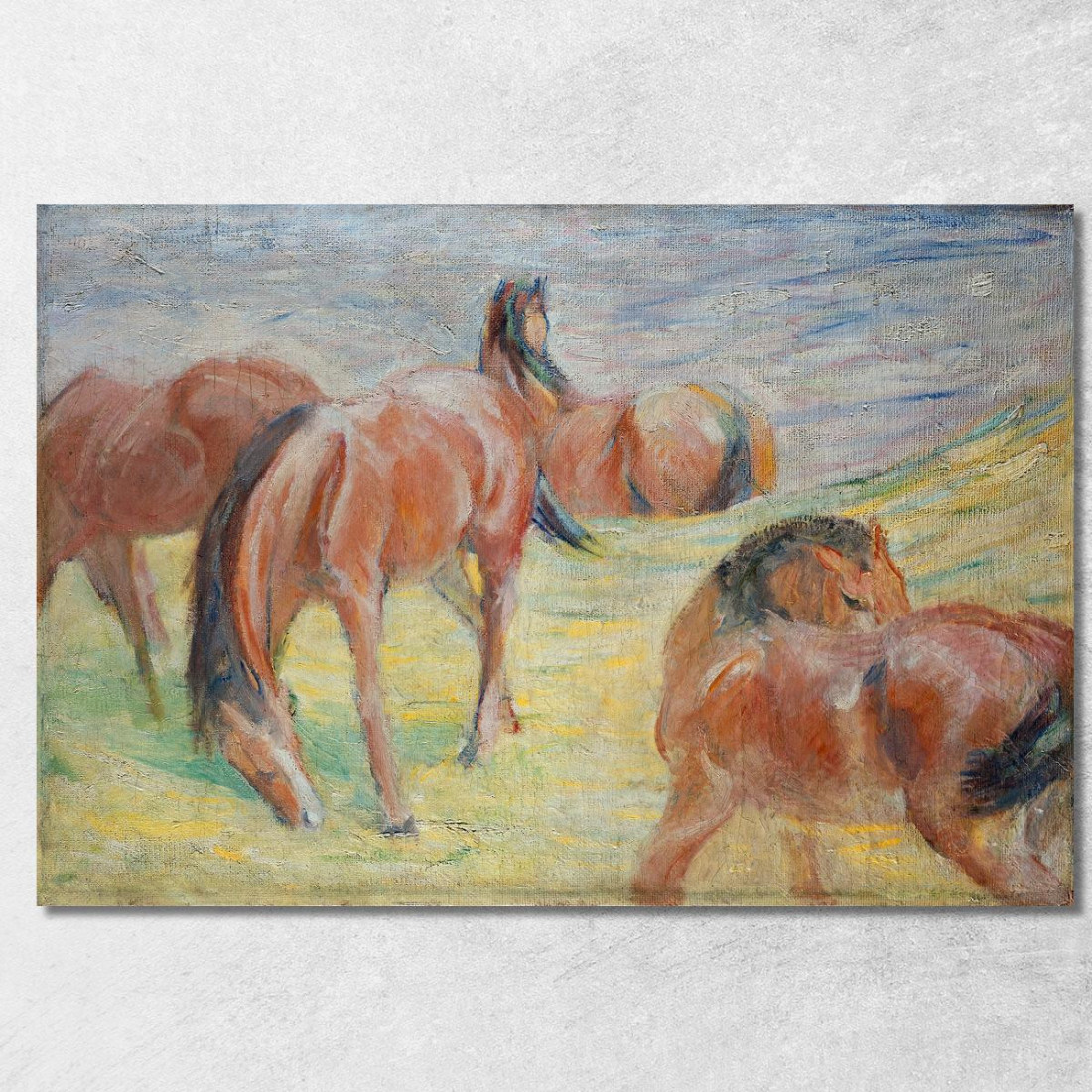 Cavalli Al Pascolo I Franz Marc fmr22 quadro stampato su tela Cavalli Al Pascolo I Franz Marc fmr22 quadro stampato su tela