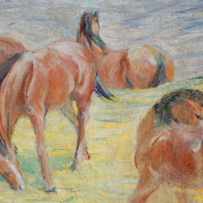 Cavalli Al Pascolo I Franz Marc fmr22 quadro stampato su tela