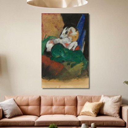 Cavallo Verde E Bianco Franz Marc fmr25 quadro stampato su tela