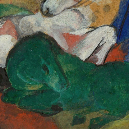 Cavallo Verde E Bianco Franz Marc fmr25 quadro stampato su tela