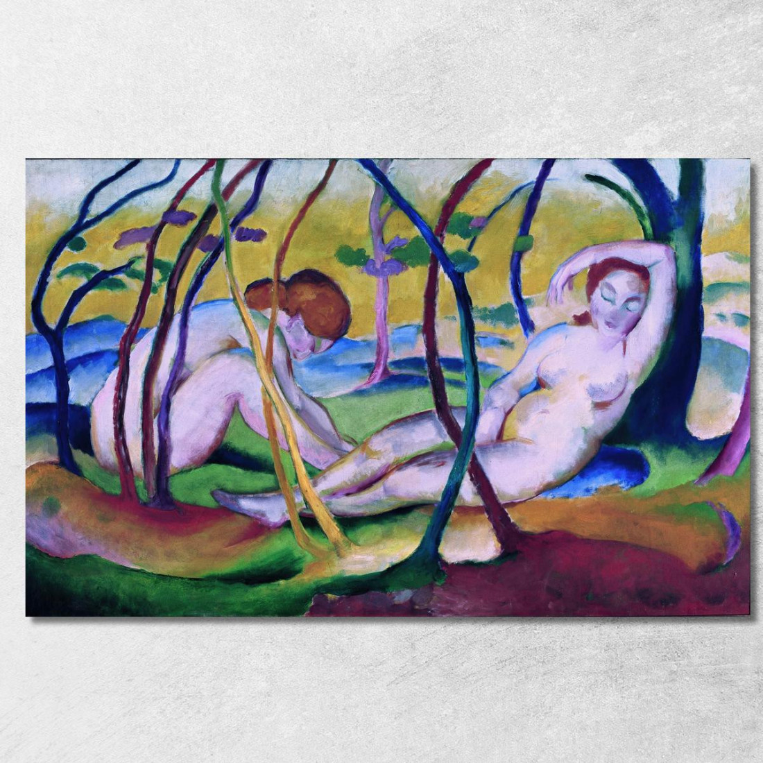 Nudi Sotto Gli Alberi Franz Marc fmr36 quadro stampato su tela Nudi Sotto Gli Alberi Franz Marc fmr36 quadro stampato su tela