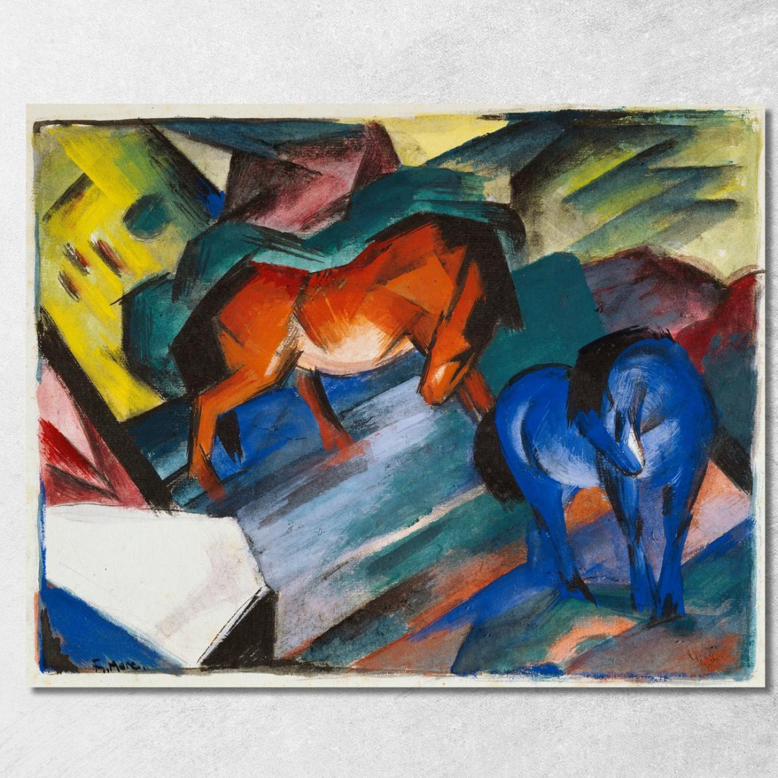 Cavallo Rosso E Blu Franz Marc fmr38 quadro stampato su tela Cavallo Rosso E Blu Franz Marc fmr38 quadro stampato su tela