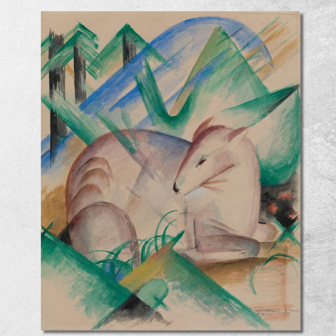 Cervo Rosso Franz Marc fmr39 quadro stampato su tela Cervo Rosso Franz Marc fmr39 quadro stampato su tela