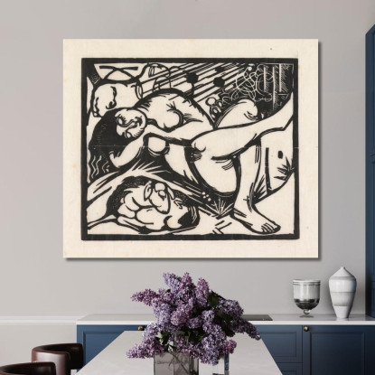 Pastorella Addormentata Franz Marc fmr43 quadro stampato su tela