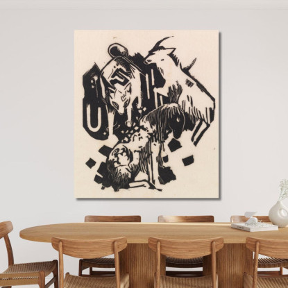 Tre Animali Franz Marc fmr54 quadro stampato su tela