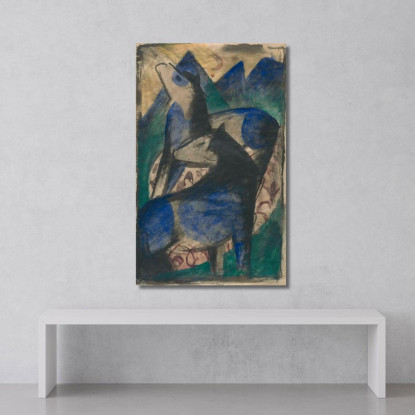 Due Cavalli Blu Franz Marc fmr60 quadro stampato su tela
