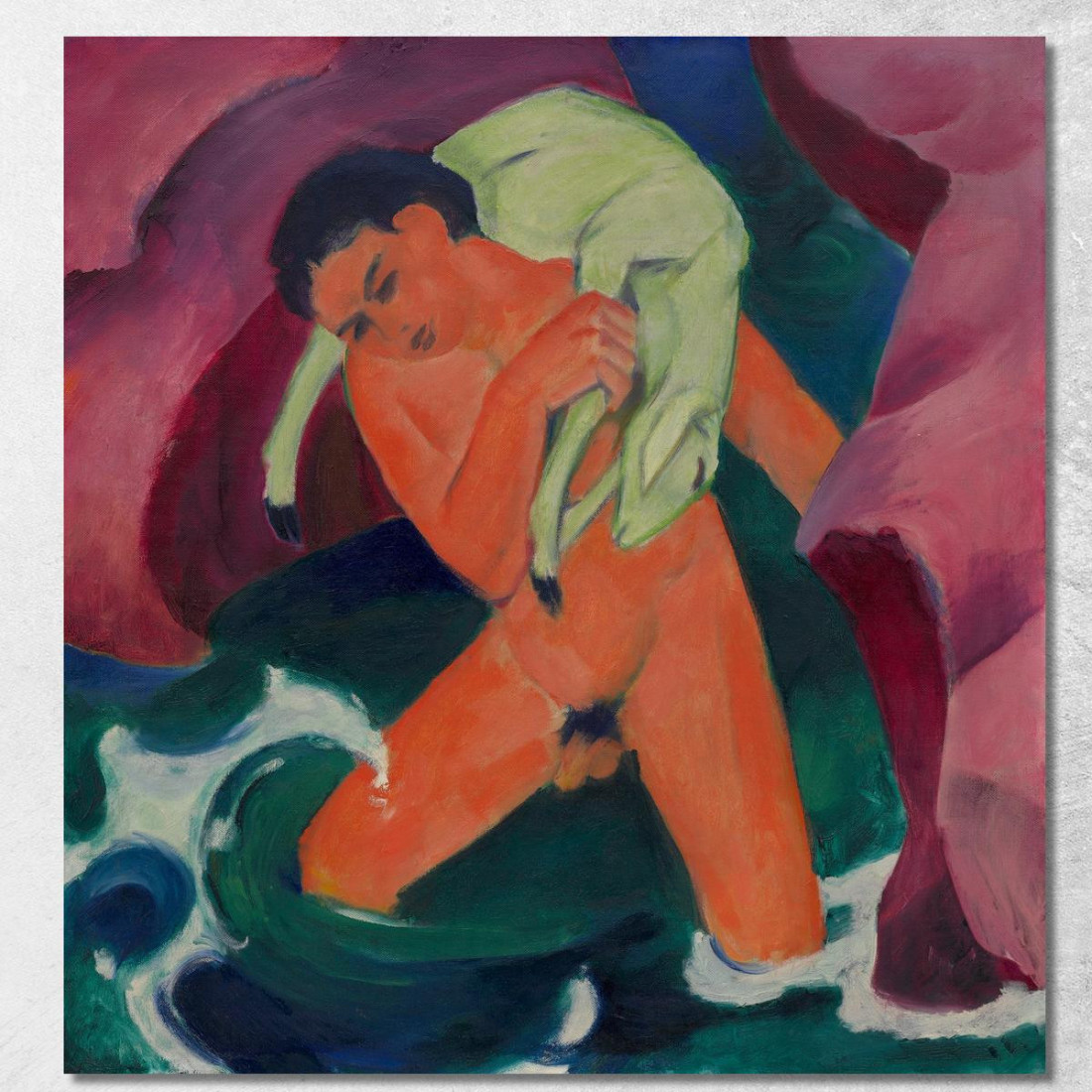 Ragazzo Con Agnello Il Buon Pastore Franz Marc fmr66 quadro stampato su tela Ragazzo Con Agnello Il Buon Pastore Franz Marc fmr66 quadro stampato su tela