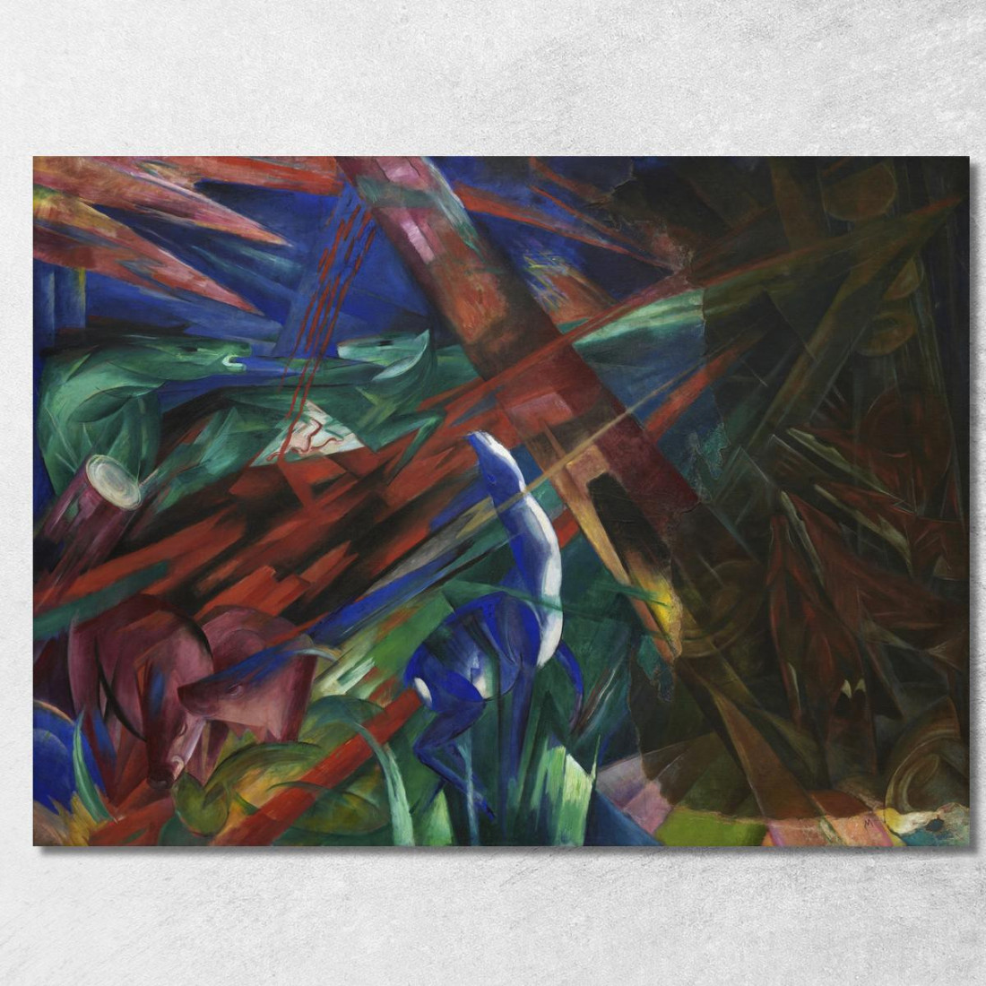 Destini Animali Gli Alberi Mostravano I Loro Anelli Gli Animali Le Loro Vene Franz Marc fmr69 quadro stampato su tela Destini Animali Gli Alberi Mostravano I Loro Anelli Gli Animali Le Loro Vene Franz Marc fmr69 quadro stampato su tela
