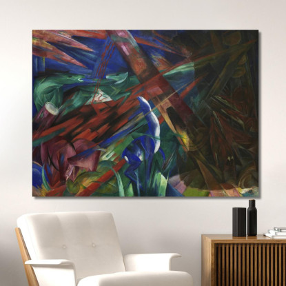 Destini Animali Gli Alberi Mostravano I Loro Anelli Gli Animali Le Loro Vene Franz Marc fmr69 quadro stampato su tela
