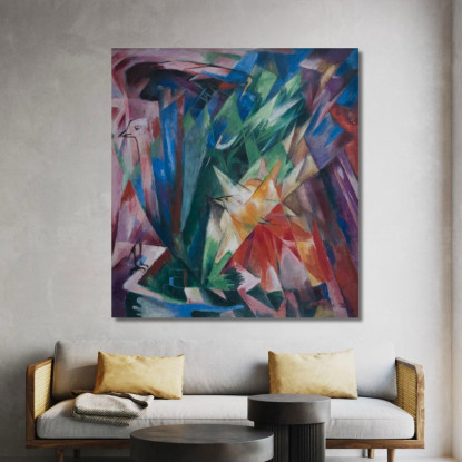 Uccelli Franz Marc fmr71 quadro stampato su tela