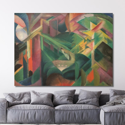 Cervi Nel Giardino Del Monastero Franz Marc fmr77 quadro stampato su tela