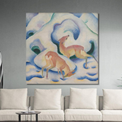Cervo Nella Neve Ii Franz Marc fmr78 quadro stampato su tela