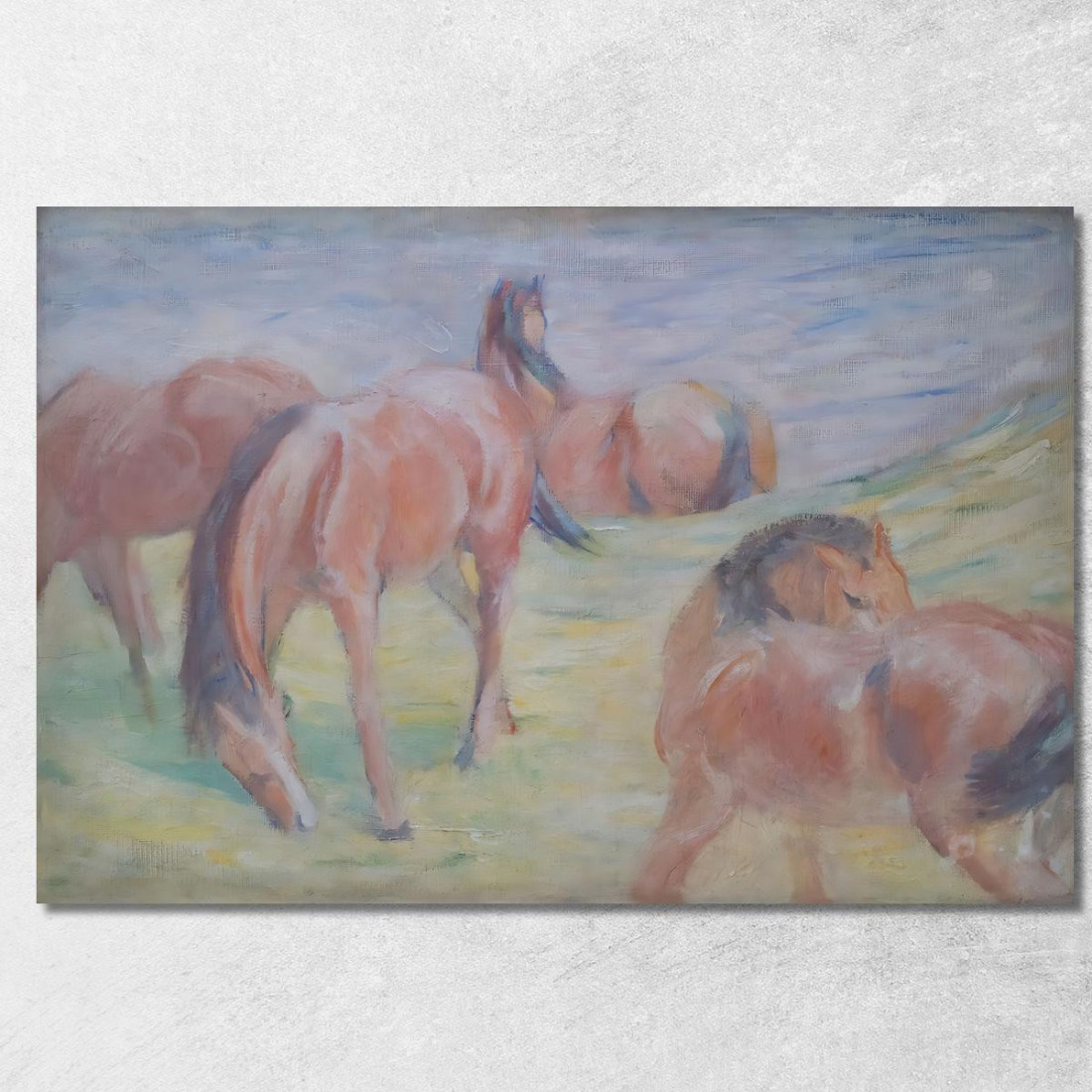 Cavalli Al Pascolo I Franz Marc fmr90 quadro stampato su tela