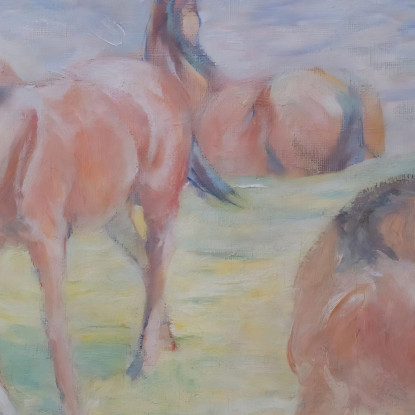 Cavalli Al Pascolo I Franz Marc fmr90 quadro stampato su tela
