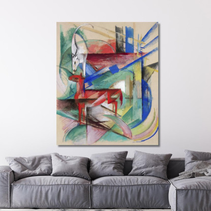 Paesaggio Con Animali Franz Marc fmr95 quadro stampato su tela