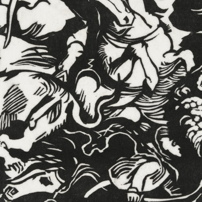 Caccia Al Leone Franz Marc fmr96 quadro stampato su tela