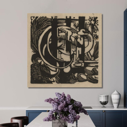 Lucertole Franz Marc fmr97 quadro stampato su tela