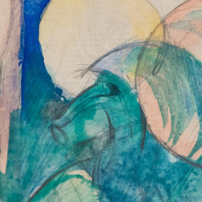 Mandrillo Franz Marc fmr98 quadro stampato su tela