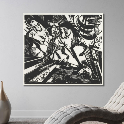 La Scuola Di Equitazione Franz Marc fmr110 quadro stampato su tela