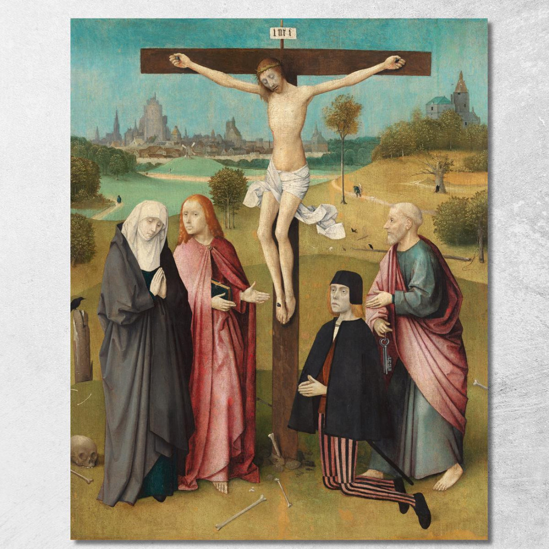 Calvario Con Donatore Bosch Hieronymus hbs4 quadro stampato su tela