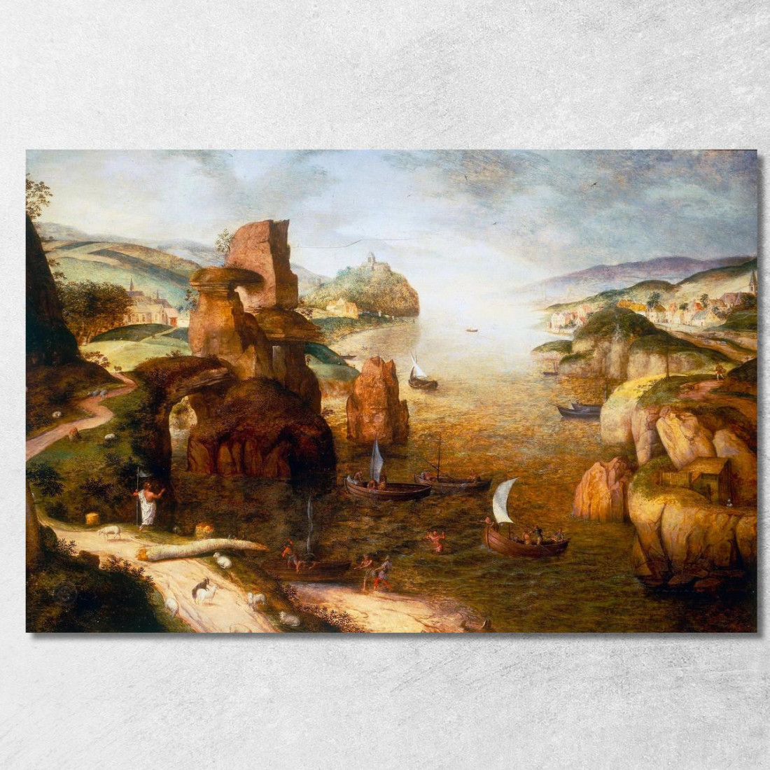 Cristo E Gli Apostoli Sul Mare Di Galilea 1553 Pieter Bruegel pbr8 quadro stampato su tela Cristo E Gli Apostoli Sul Mare Di Galilea 1553 Pieter Bruegel pbr8 quadro stampato su tela