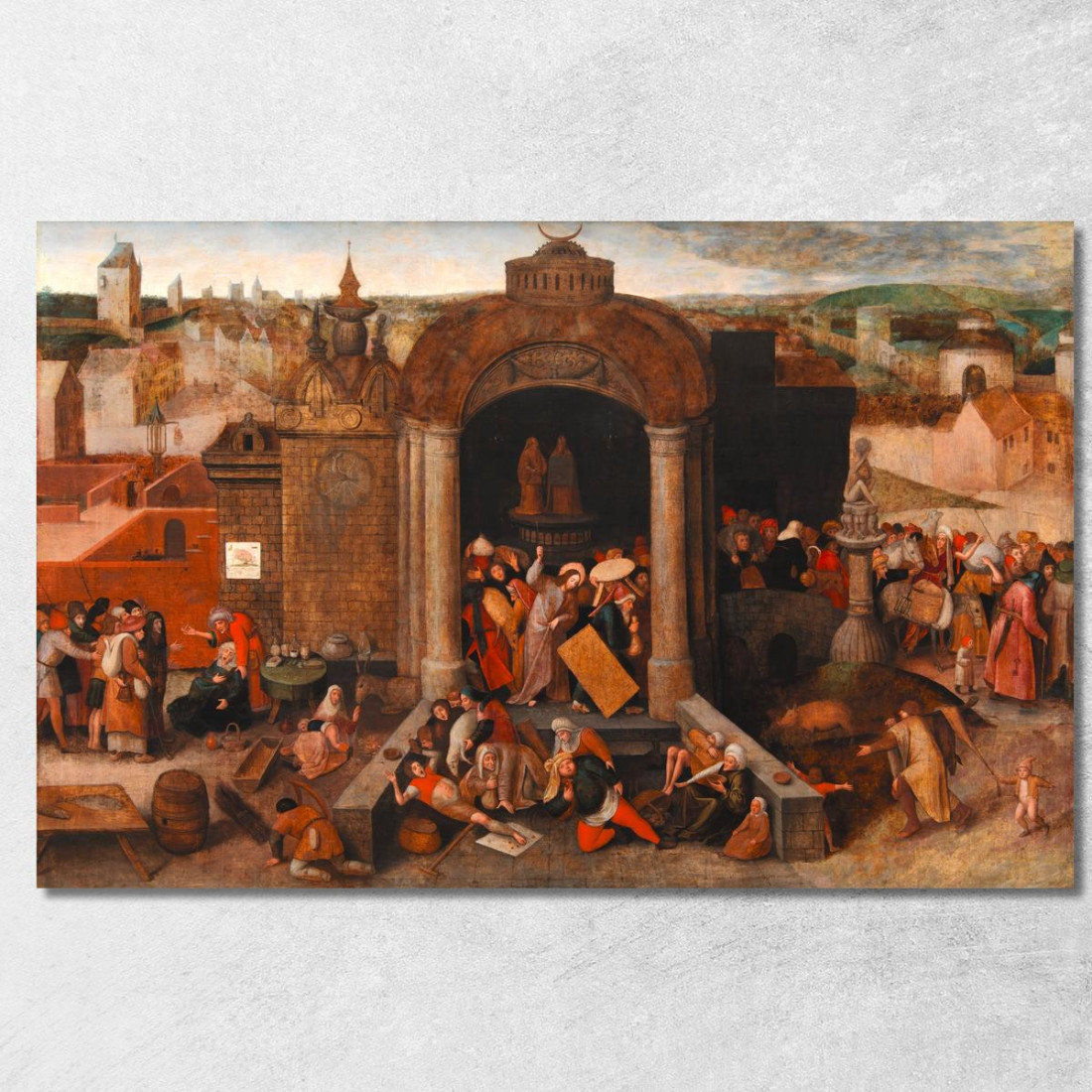 Cristo Espelle I Venditori Ambulanti Dal Tempio Pieter Bruegel pbr9 quadro stampato su tela Cristo Espelle I Venditori Ambulanti Dal Tempio Pieter Bruegel pbr9 quadro stampato su tela